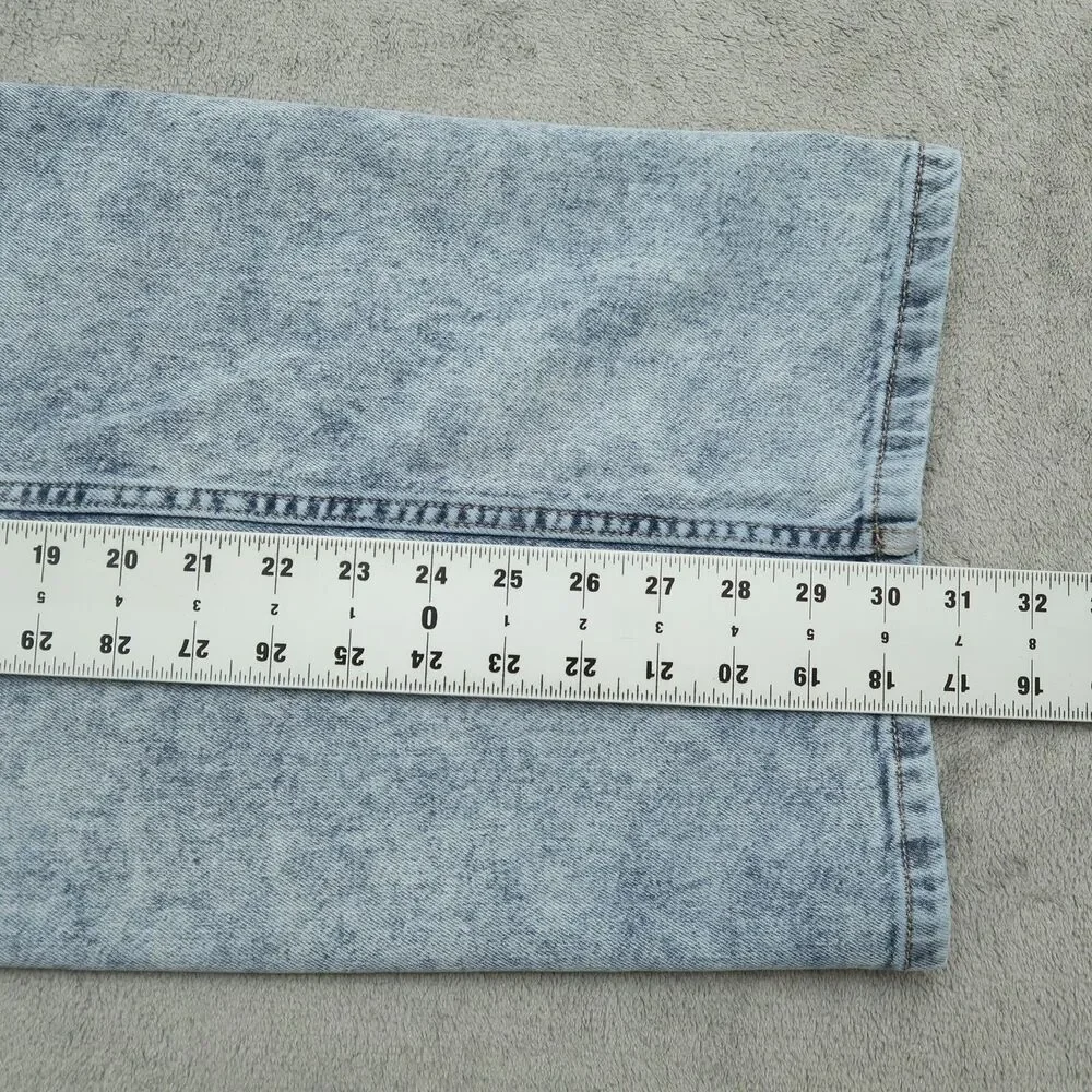 DKNY Jeans Women's Size 32 Blue High-Rise Wide-Leg Denim Pants 30.5